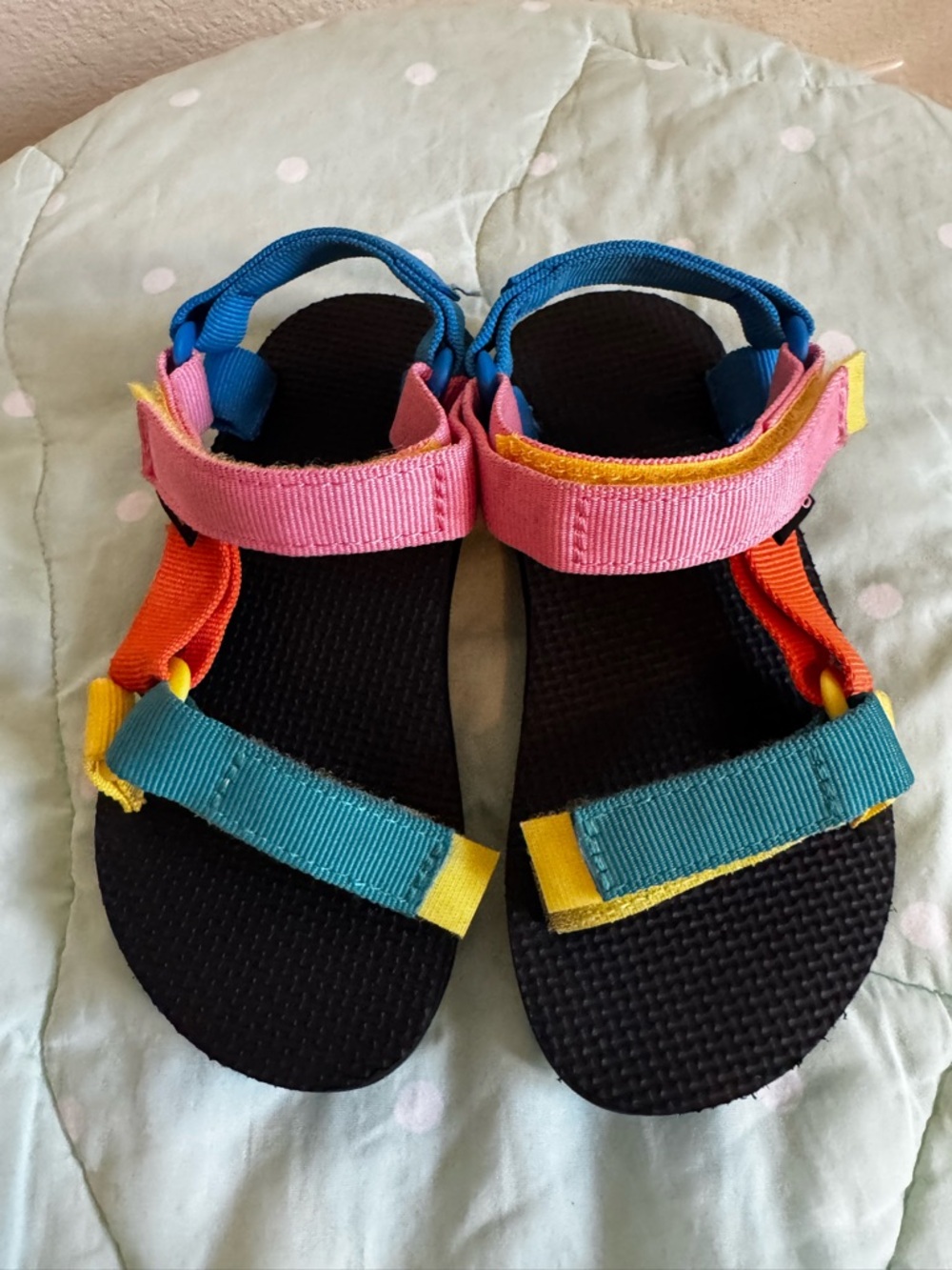 Teva Kids Multicolor Strap Sandals - Pink, Orange, Yellow, Teal Toddler size 11